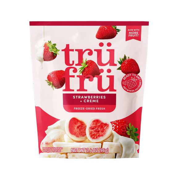 Tru Fru Freeze Dried Strawberries & Crème, 3.4 oz