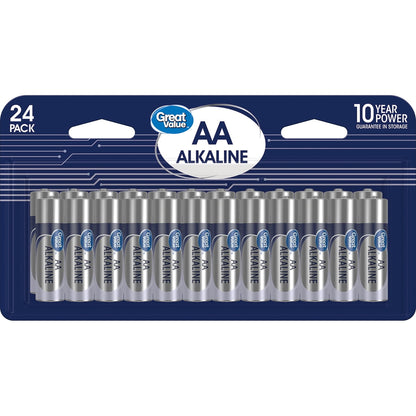 Great Value Alkaline AA Batteries (24 Pack)