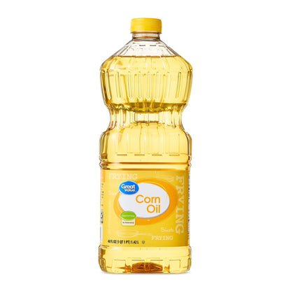 Great Value Corn Oil, Heart Healthy, Great for Frying, 48 fl oz Bottle