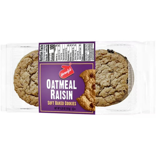 Homestyle Soft Baked Oatmeal Raisin Cookie 6 Count, Ready to Eat, Kosher Dairy, Contains: Eggs, Milk, Soy, Wheat
