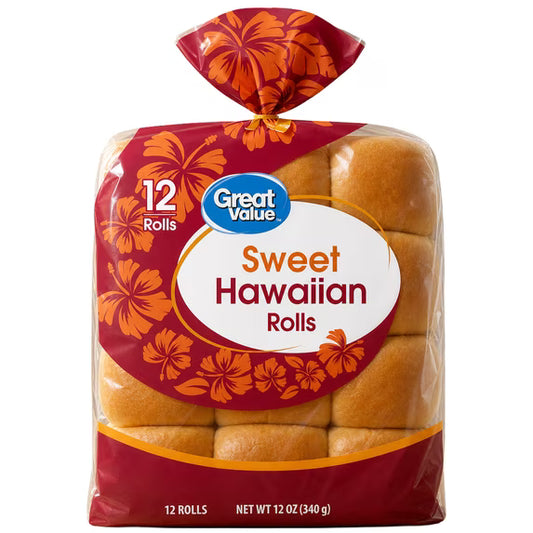 Great Value Sweet Hawaiian Rolls, 12 oz, 12 Count