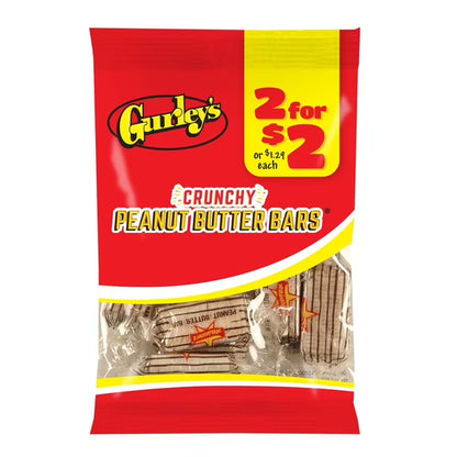 Gurley's Peanut Butter Bars, Crunchy Candy with Creamy Center (Pack of 12)