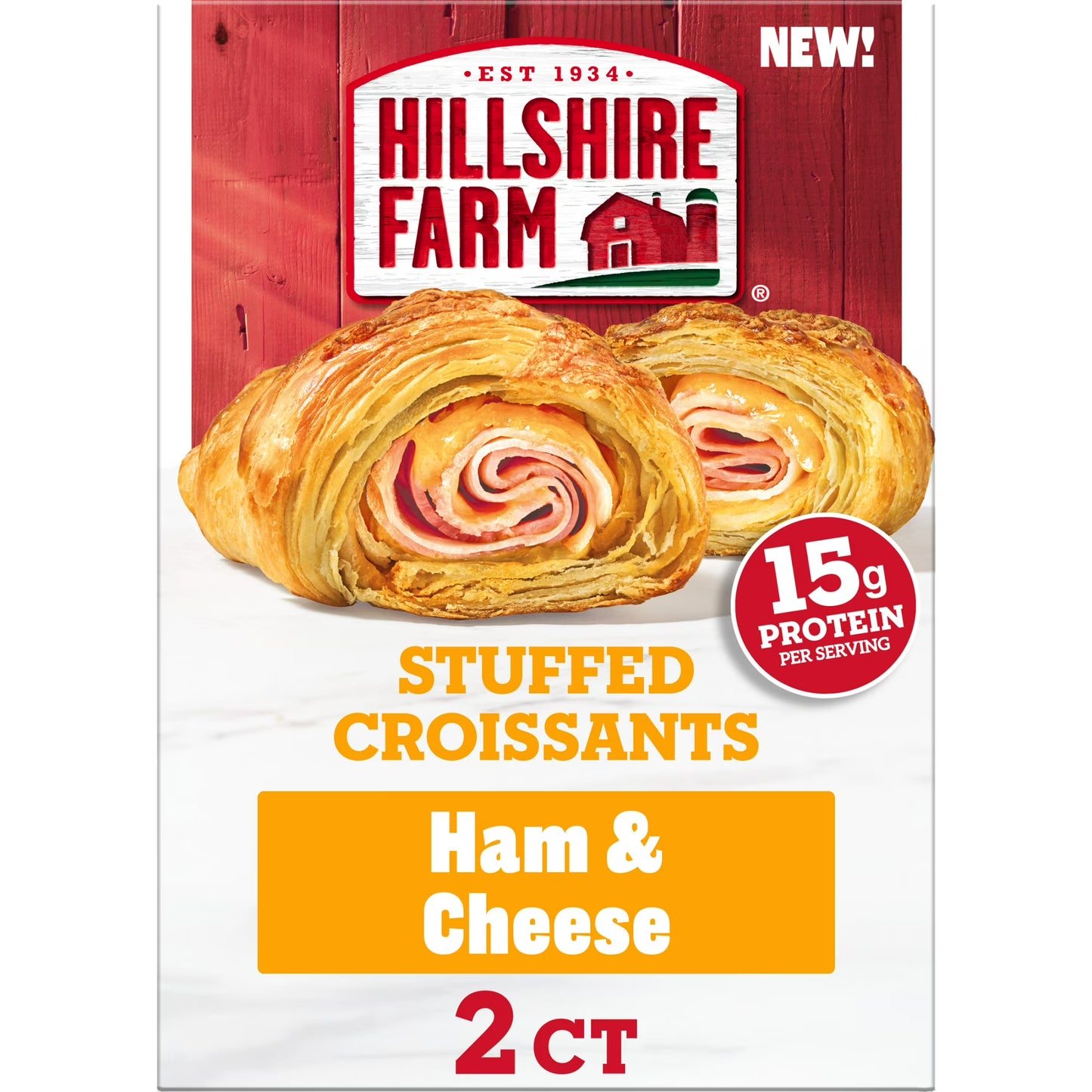 Hillshire Farm Ham & Cheese Stuffed Croissants, 8 oz, 2 Count (Frozen)