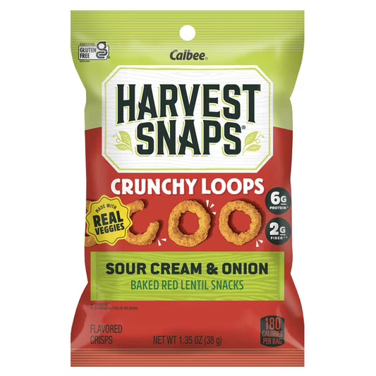 Harvest Snaps Crunchy Loops Sour Cream & Onion 1.35oz