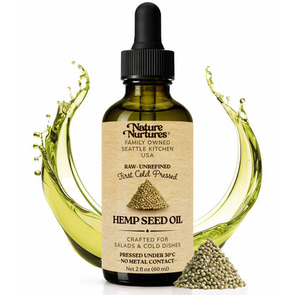 Hemp Seed Oil for Cooking | Raw First Cold Pressed | Single Press Below 30C | Unrefined | Made in USA