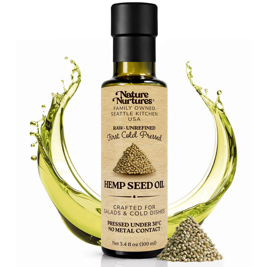 Hemp Seed Oil for Cooking | Raw First Cold Pressed | Single Press Below 30C | Unrefined | Made in USA