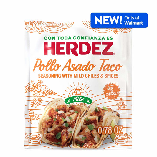 HERDEZ Pollo Asado Taco Seasoning Mild, Taco Seasoning with Mild Chiles & Spices, 0.78oz Packet