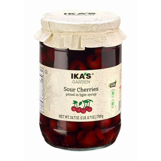 Ika’s Garden Pitted Sour Cherries in Light Syrup, 24.7 oz Jar