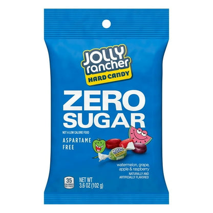 (3 pack) Jolly Rancher Zero Sugar Assorted Fruit Flavored Hard Candy, Bag 3.6 oz