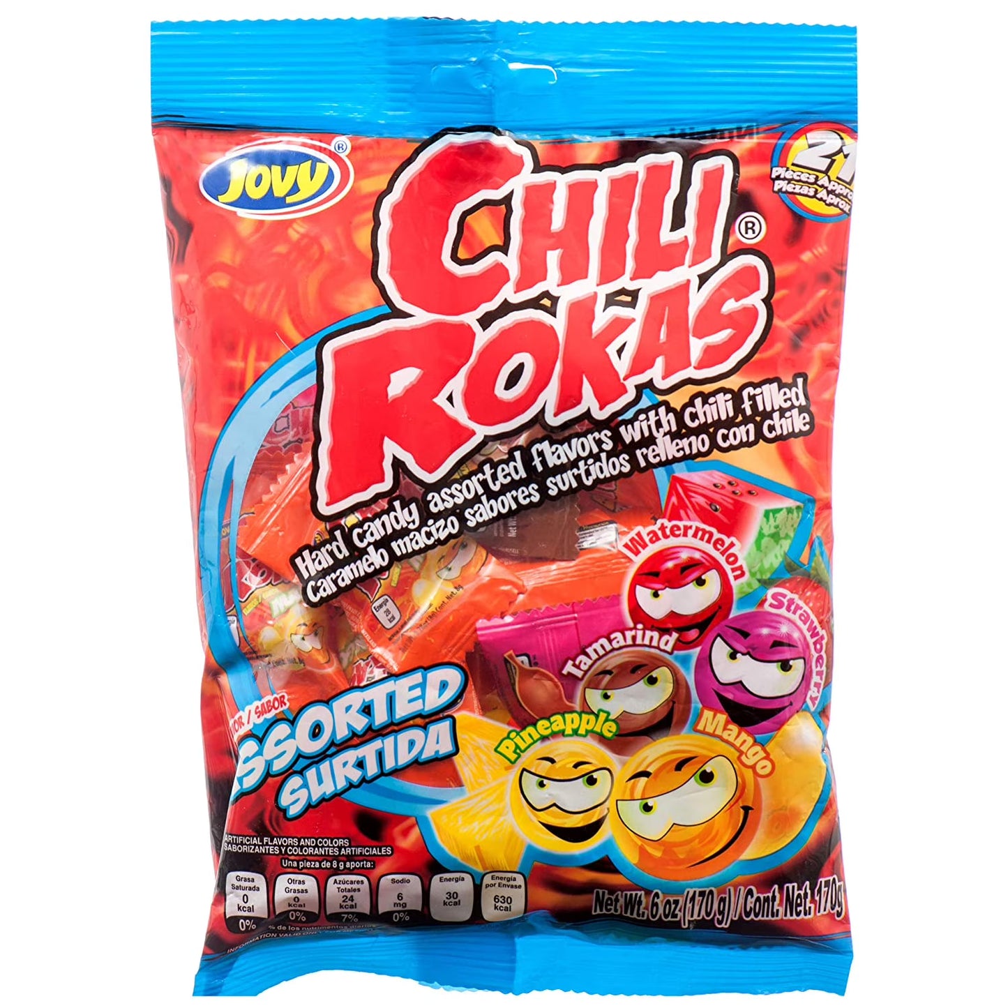 Jovy Chili Rokas Assorted Flavor Mexican Candy (1 x 6 oz. Bag)