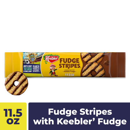 (12 pack) Keebler Fudge Stripes, Original Shortbread Cookies Coated in Keebler Fudge, 11.5 oz