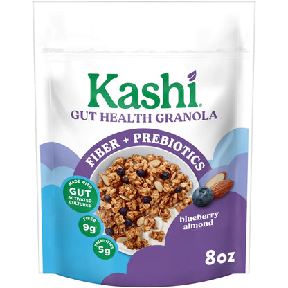 Kashi Gut Health Blueberry Almond Granola, Prebiotics and High Fiber Bag, 8 oz
