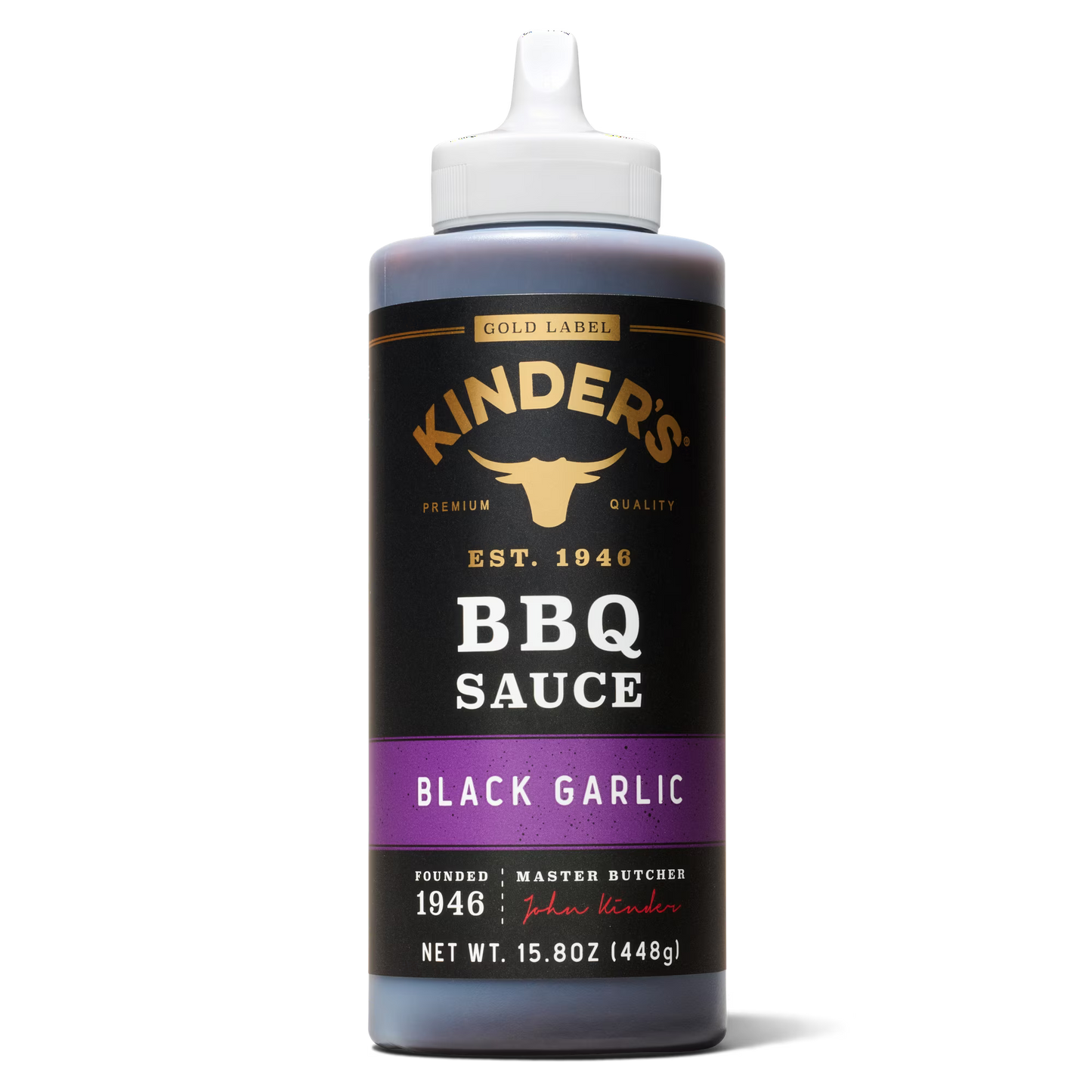 Kinder's Gold Label Black Garlic BBQ Sauce, 15.8 oz Squeeze Bottle