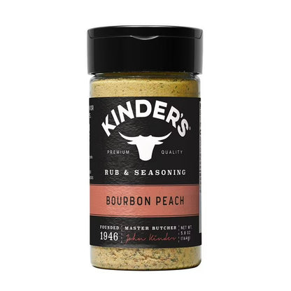 Kinder's Bourbon Peach Rub and Seasoning with Molasses and Ancho Chili, 5.8 oz