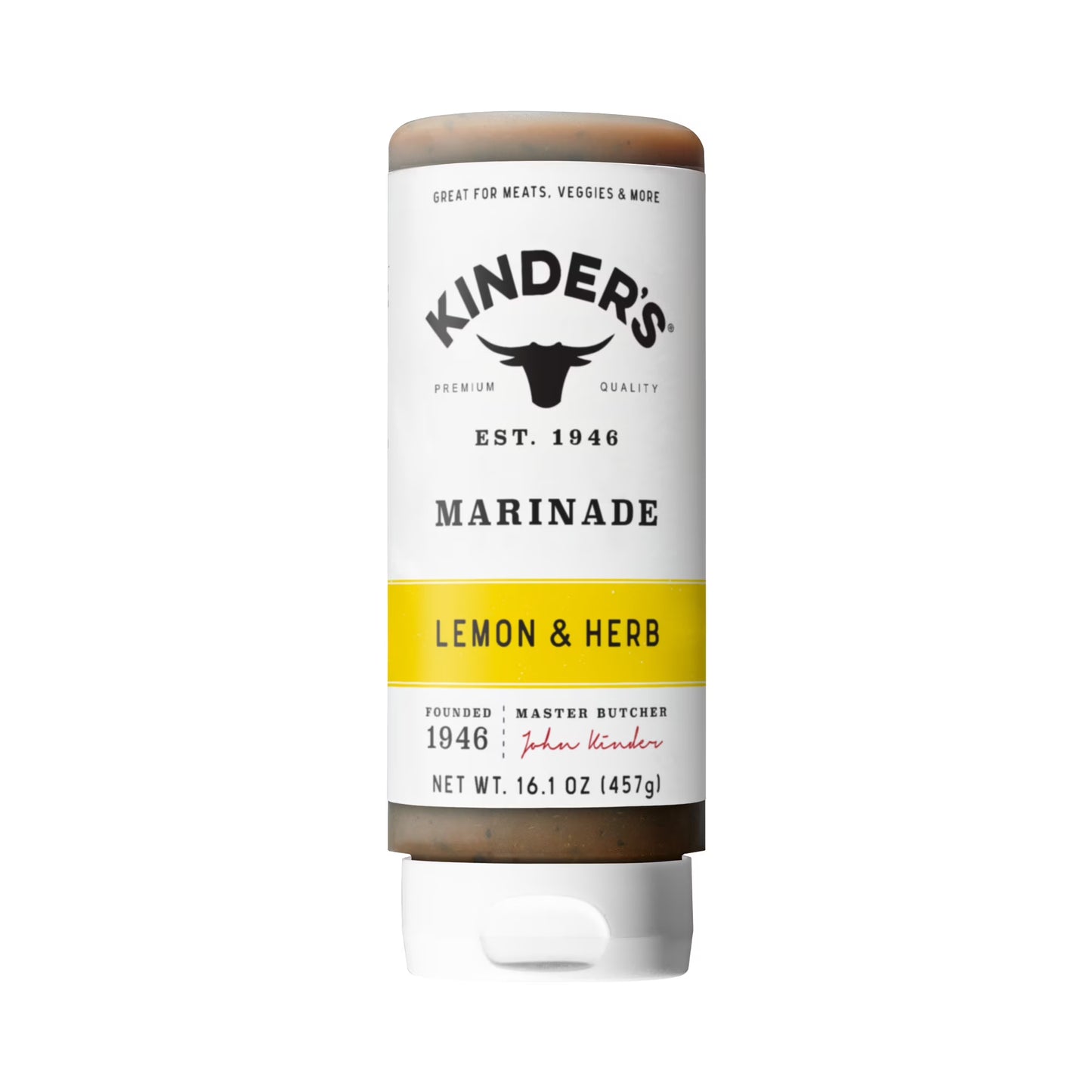 Kinder's Lemon and Herb Marinade for Meat and Vegetables, 16.1 oz Bottle