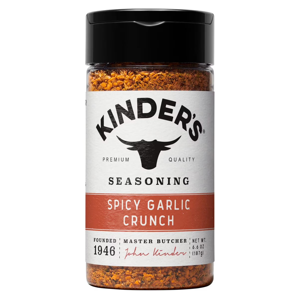 Kinder's Spicy Garlic Crunch Seasoning Blend with Chilis, Garlic, and Sea Salt, 6.6 oz