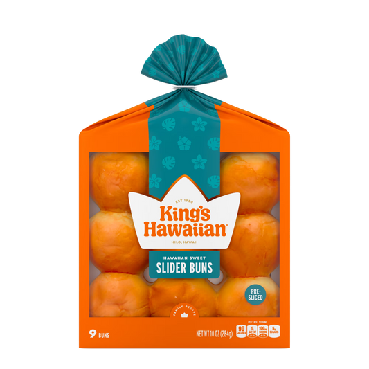 King's Hawaiian Sweet Pre-Sliced Slider Mini Buns 9 Count, 10oz, Shelf-Stable
