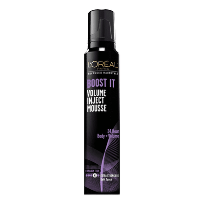 (3 pack) L'Oreal Paris Advanced Hairstyle Boost It 24 Hour Body + Volume Hair Styling Mousse 8.3 oz