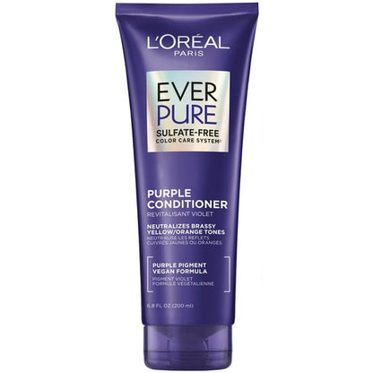 L'Oreal EverPure Purple Sulfate Free Toning Shampoo & Conditioner Set, Hibiscus, 6.8 fl oz