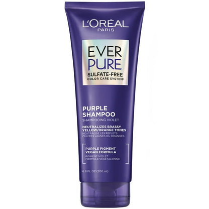 L'Oreal EverPure Purple Sulfate Free Toning Shampoo & Conditioner Set, Hibiscus, 6.8 fl oz