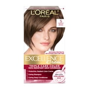 L'Oreal Paris Excellence Creme Permanent Hair Color, 5 Medium Brown + Hair Color Moisture Lock Ultra Care Conditioner, 4 fl oz