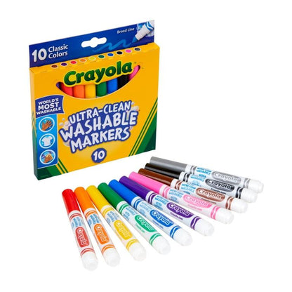 Crayola Ultraclean Broadline Classic Color Max Washable Markers (10 Count), (Pack of 4)