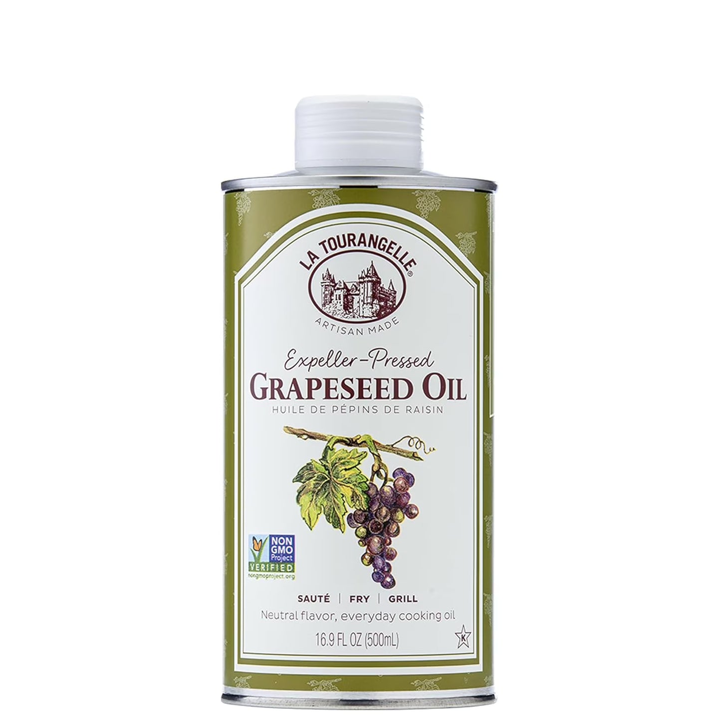 (3 pack) La Tourangelle Expeller-Pressed Grapeseed Oil, 16.9 Fl oz