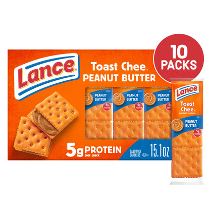 Lance ToastChee Peanut Butter, 10 Count 1.52 oz