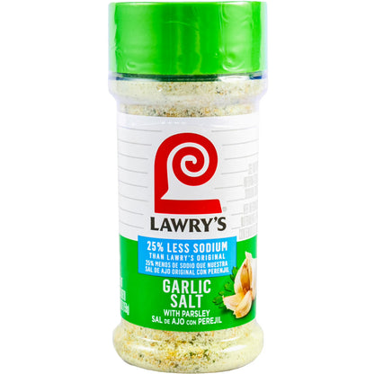 Lawry's Kosher 25% Less Sodium Garlic Salt With Parsley, 5.62 oz Bottle