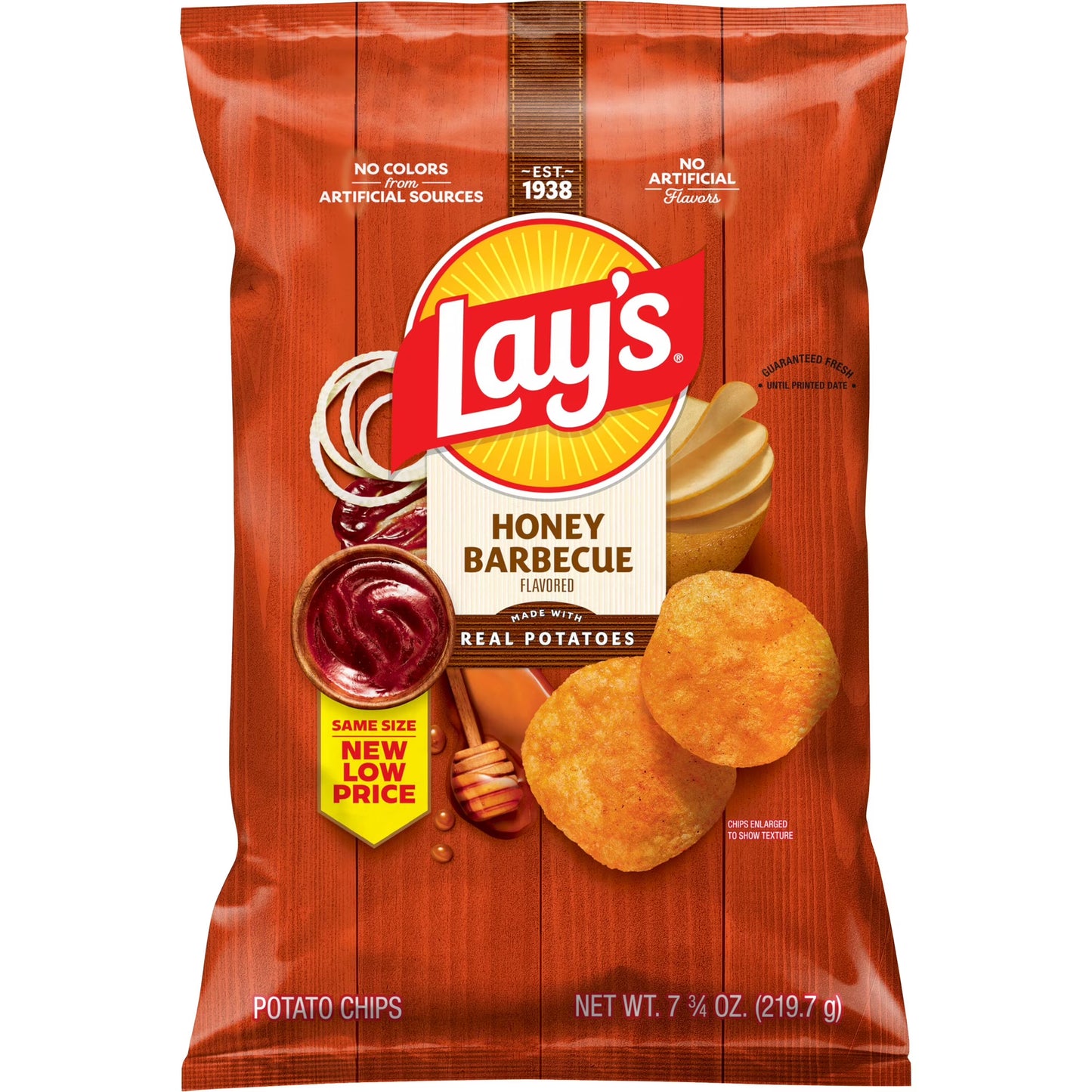 Lay's Honey Barbecue Potato Chips Bag, 7.5 oz
