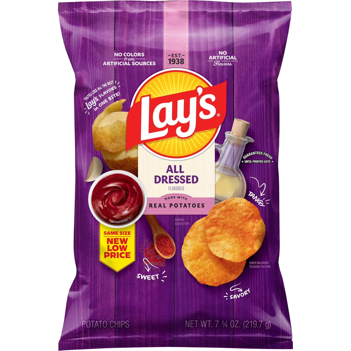 Lays All Dressed Potato Chips 7.75 oz Bag