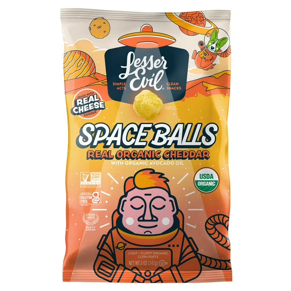 LesserEvil Space Balls, Real Cheese, 5oz