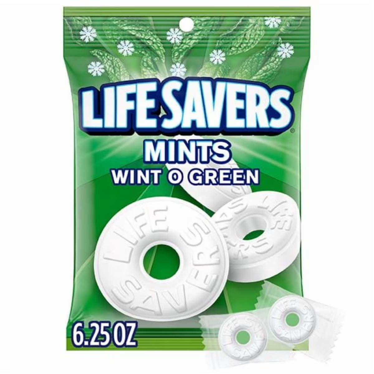 Life Savers Wint-O-Green Breath Mints Hard Candy - 6.25 oz Bag