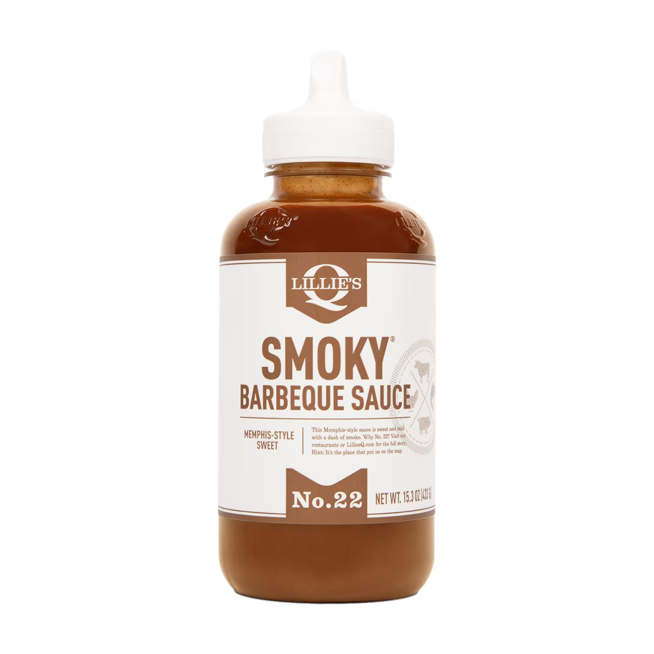 Lillie’s Q Memphis Style BBQ Sauce – Smoky & Sweet Barbecue Sauce for Ribs, Pulled Pork & Chicken, 15.3 oz Squeeze Bottle