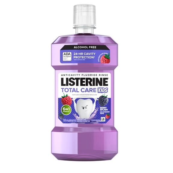 Listerine Total Care 500ml Mouthwash & Total Care Kids Berry 500ml Mouthwash