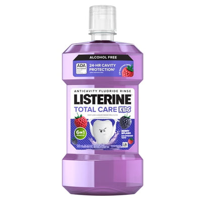 Listerine Total Care 500ml Mouthwash & Total Care Kids Berry 500ml Mouthwash