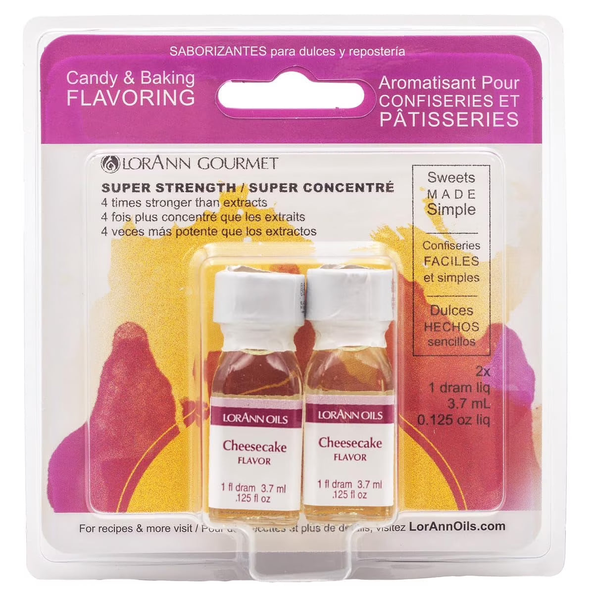 LorAnn Oils Super Strength Flavoring - Used For Candy Making, Flavoring Extracts, Baking, Hard Candy, and Flavor Oils, Cheesecake, 1 fl dram