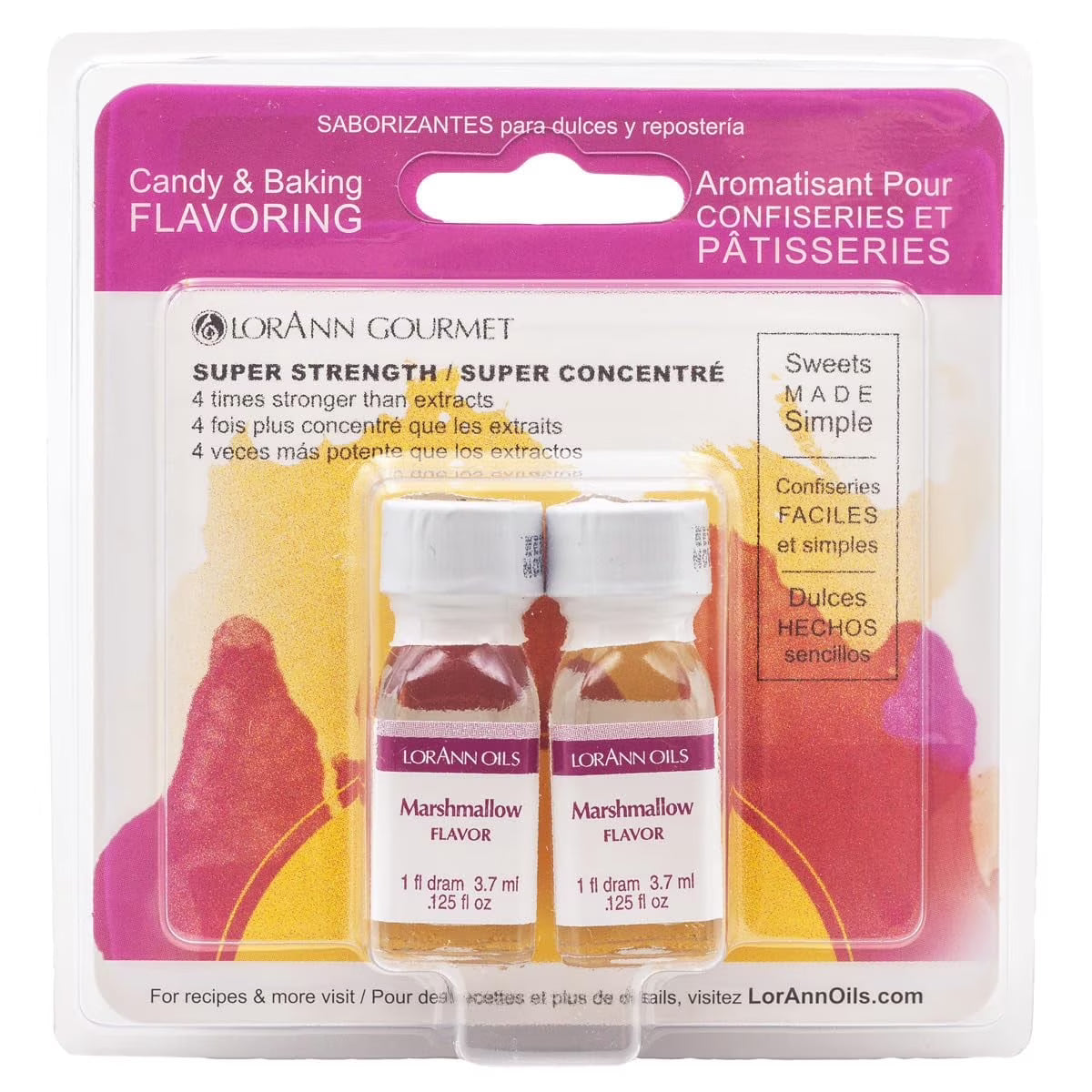 LorAnn Oils Super Strength Flavoring - Used For Candy Making, Flavoring Extracts, Baking, Hard Candy, and Flavor Oils, Marshmallow, 1 fl dram