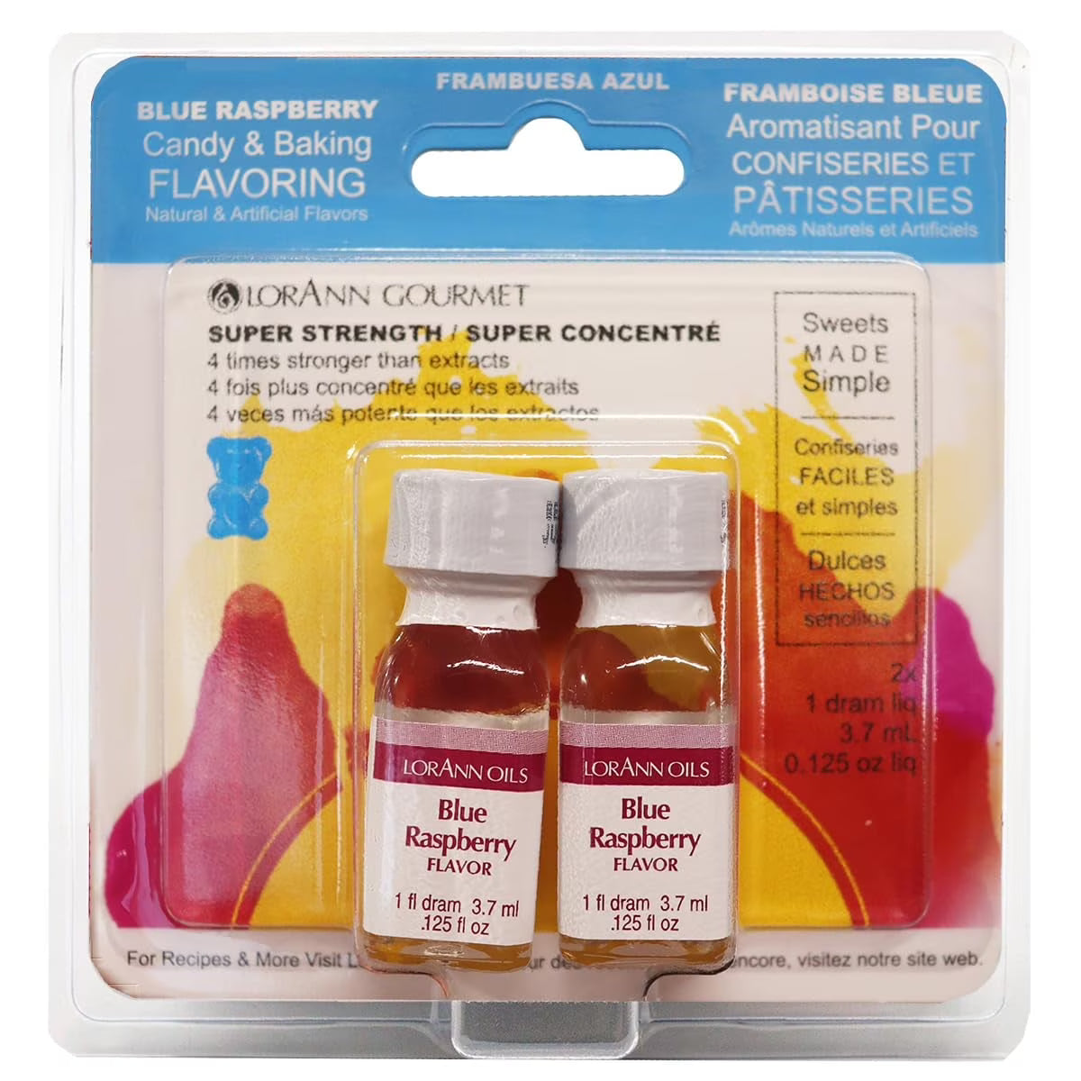 LorAnn Oils Super Strength Flavoring - Used For Candy Making, Flavoring Extracts, Baking, Hard Candy, and Flavor Oils, Blue Raspberry, 1 fl dram