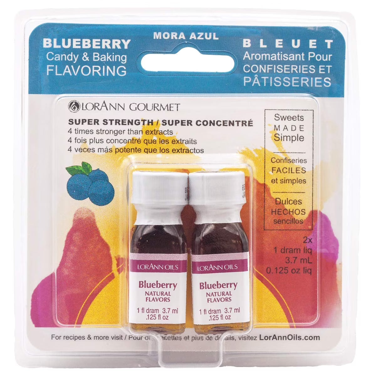 LorAnn Oils Super Strength Flavoring - Used For Candy Making, Flavoring Extracts, Baking, Hard Candy, and Flavor Oils, Blueberry, 1 fl dram