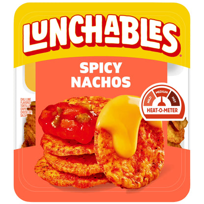 Lunchables Spicy Nachos with Chili Lime Flavored Tortilla Chips, Cheese Dip & Salsa, 4.4 oz Pack