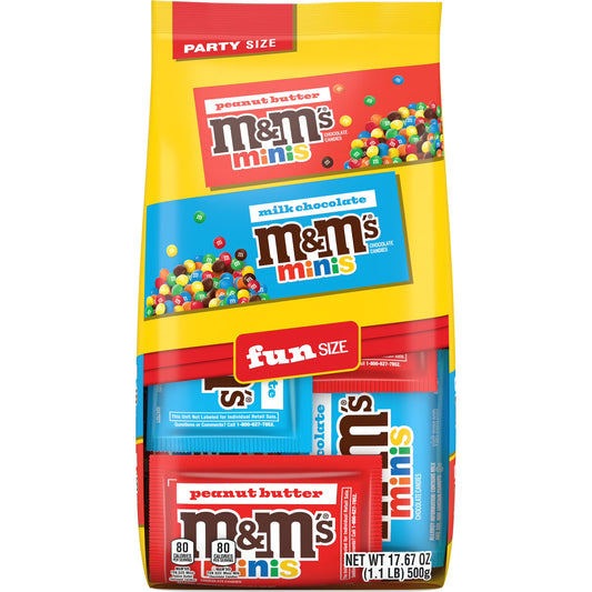 M&M's Mixed Minis Candy Fun Size Variety pack, Party Size