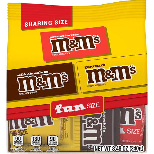 M&M's Milk Chocolate Candy Fun Size Variety pack, Sharing Size - 8.48 oz Bulk Bag