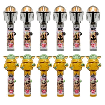 Mandalorian Yoda Cars Lollipop Holder Case, 12 Count, Includes Lollipops