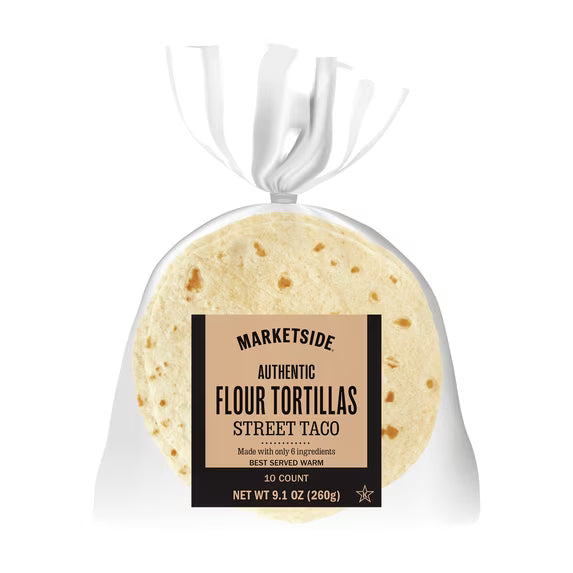 Marketside Authentic 6 Ingredient Flour Tortillas, Street Taco, 10 Count