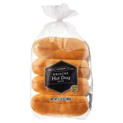 Marketside Brioche Hot Dog Buns, Shelf-Stable, Regular, 13.6 oz, 8 Count