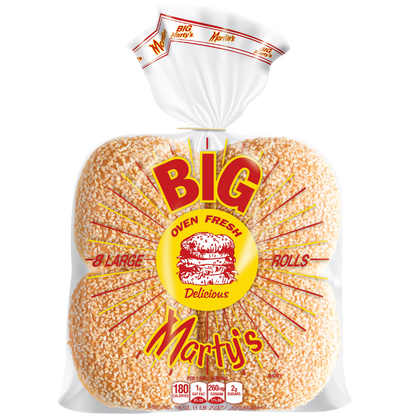 Martin's Big Marty's Rolls, 8 Count, Seeded 4 Inch Roll