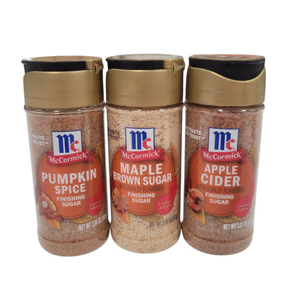 McCormick Finishing Sugar 3 Pack - Apple Cider, Maple Brown Sugar, and Pumpkin Spice