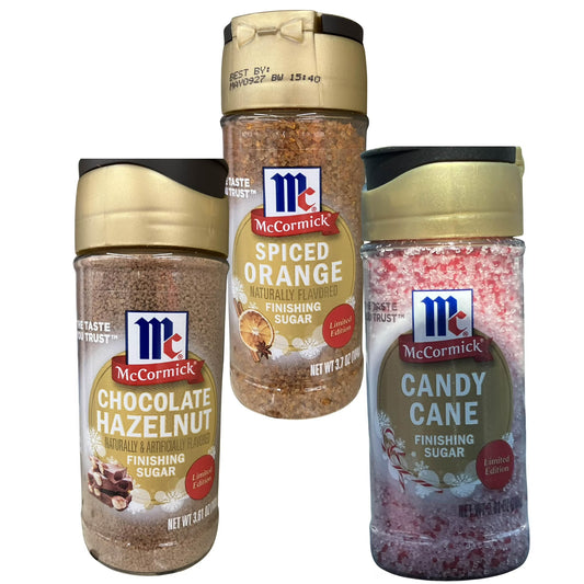 McCormick Finishing Sugar 3 Pack - Chocolate Hazelnut, Spiced Orange, Candy Cane