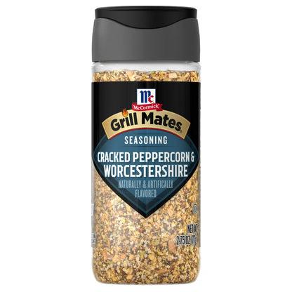 Grill Mates Kosher Cracked Peppercorn & Worcestershire Seasoning, 2.75 oz Bottle